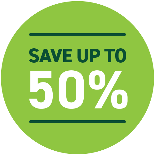 Save up to 50%