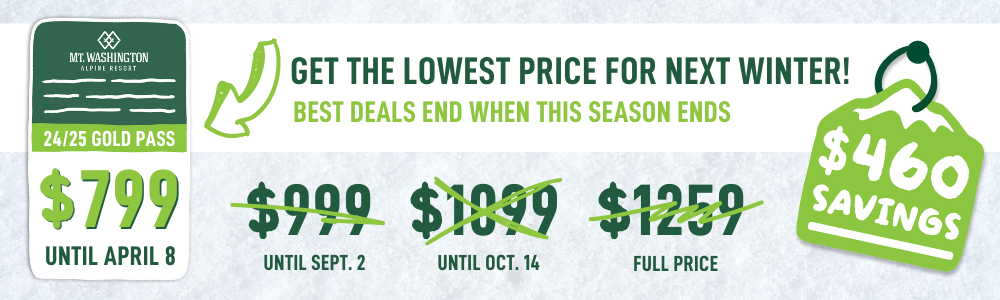 Season Pass Price Drop at Mt Washington 