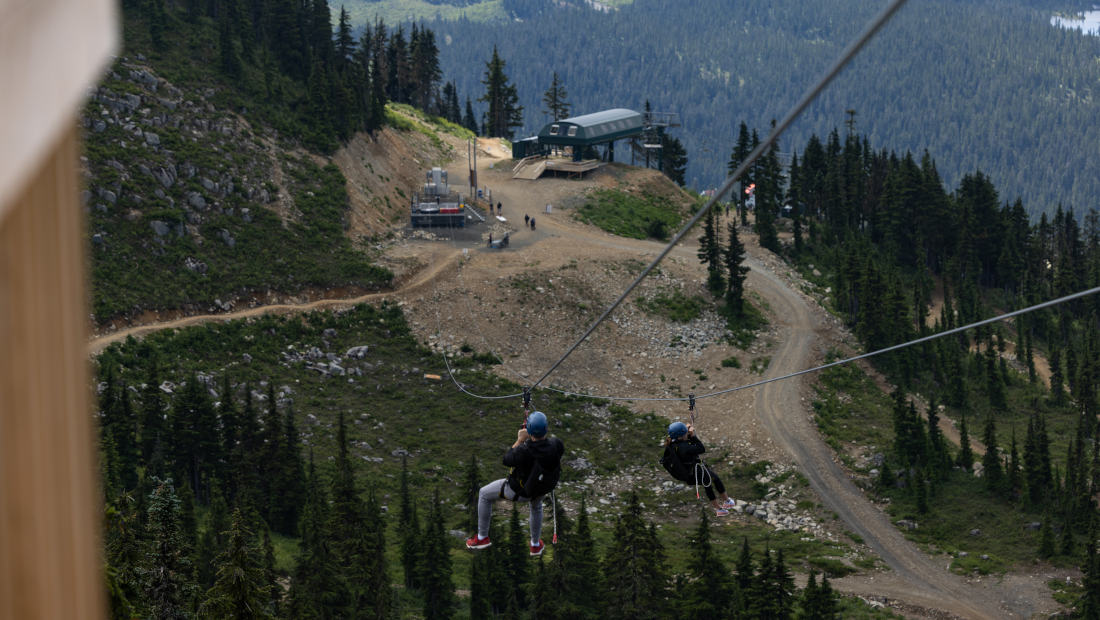 View from the Cascade zipline over the West Basin