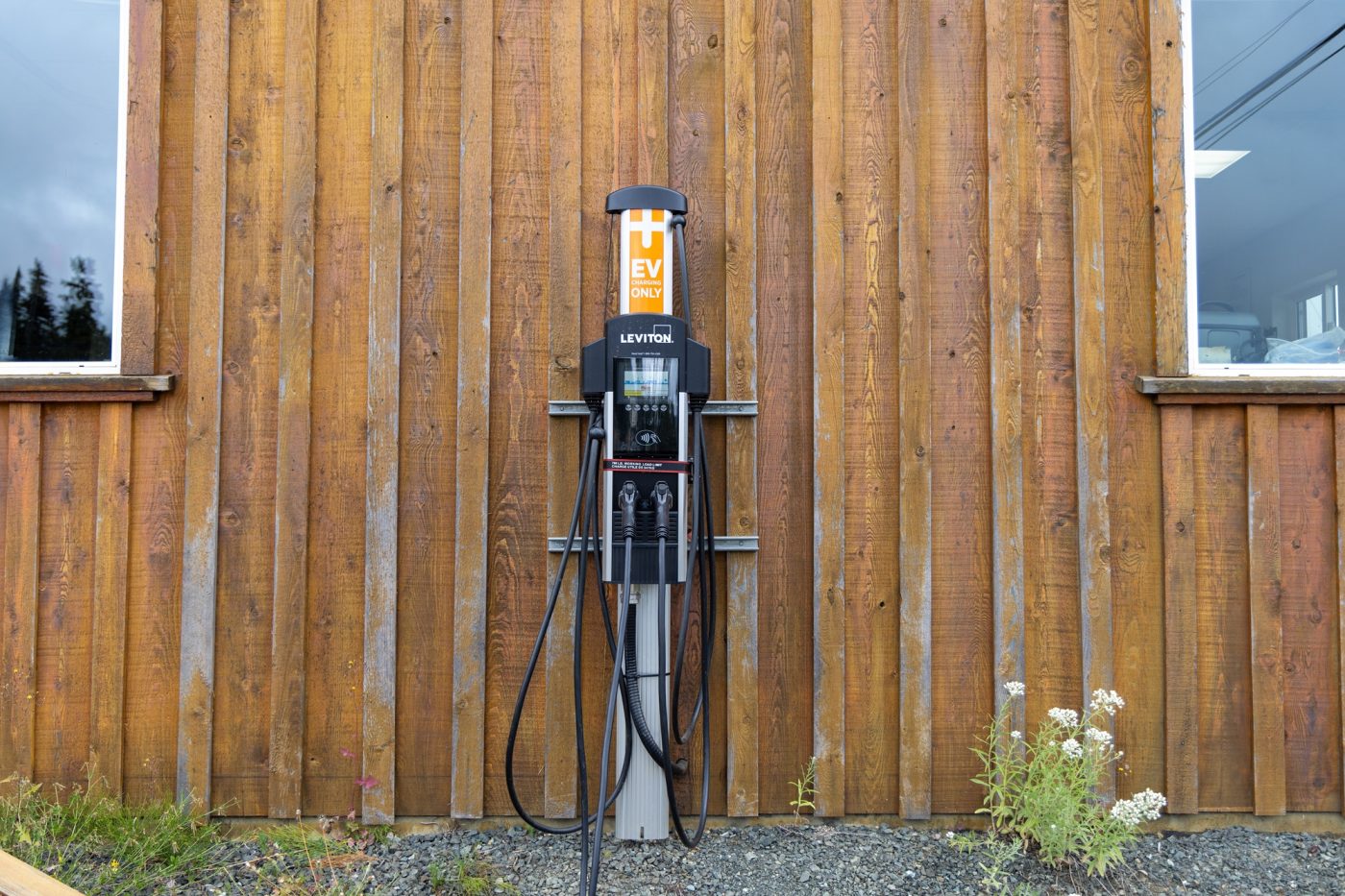 An EV charging station installed at Mount Washington