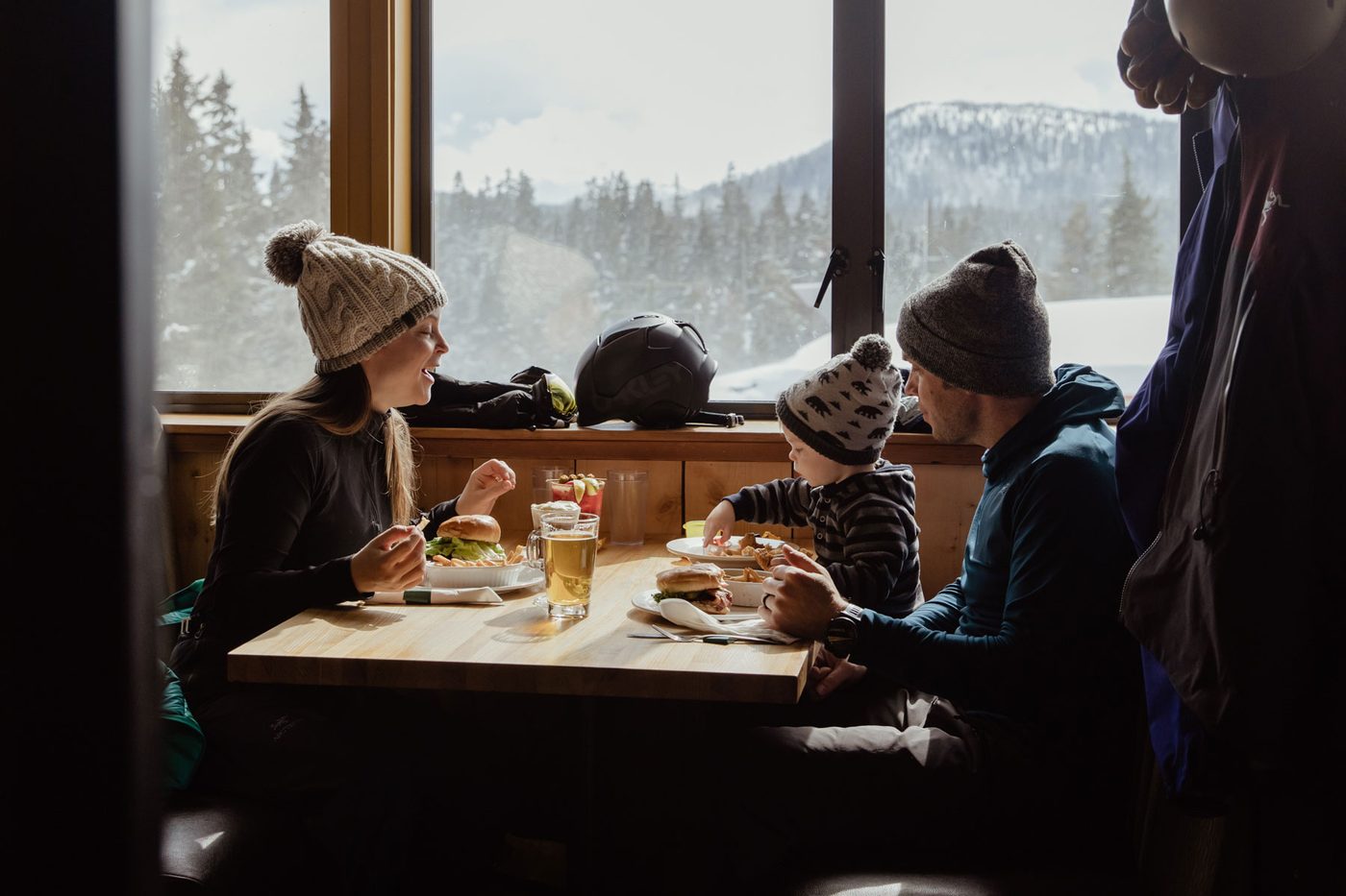 Family dining with mountain views at Ted’s