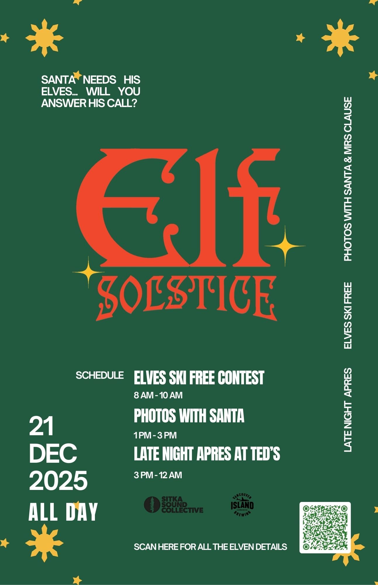 Elf Solstice Day event poster