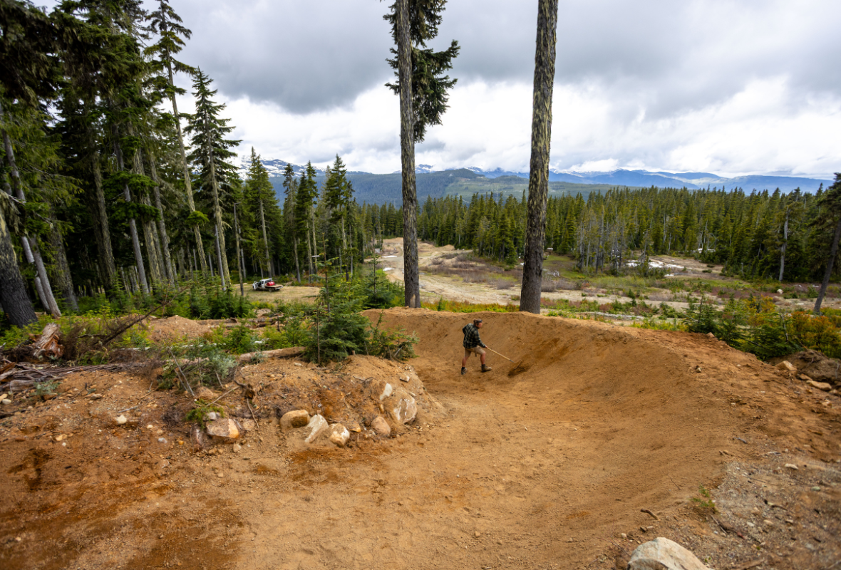 Trail Crew shaping bike park trails