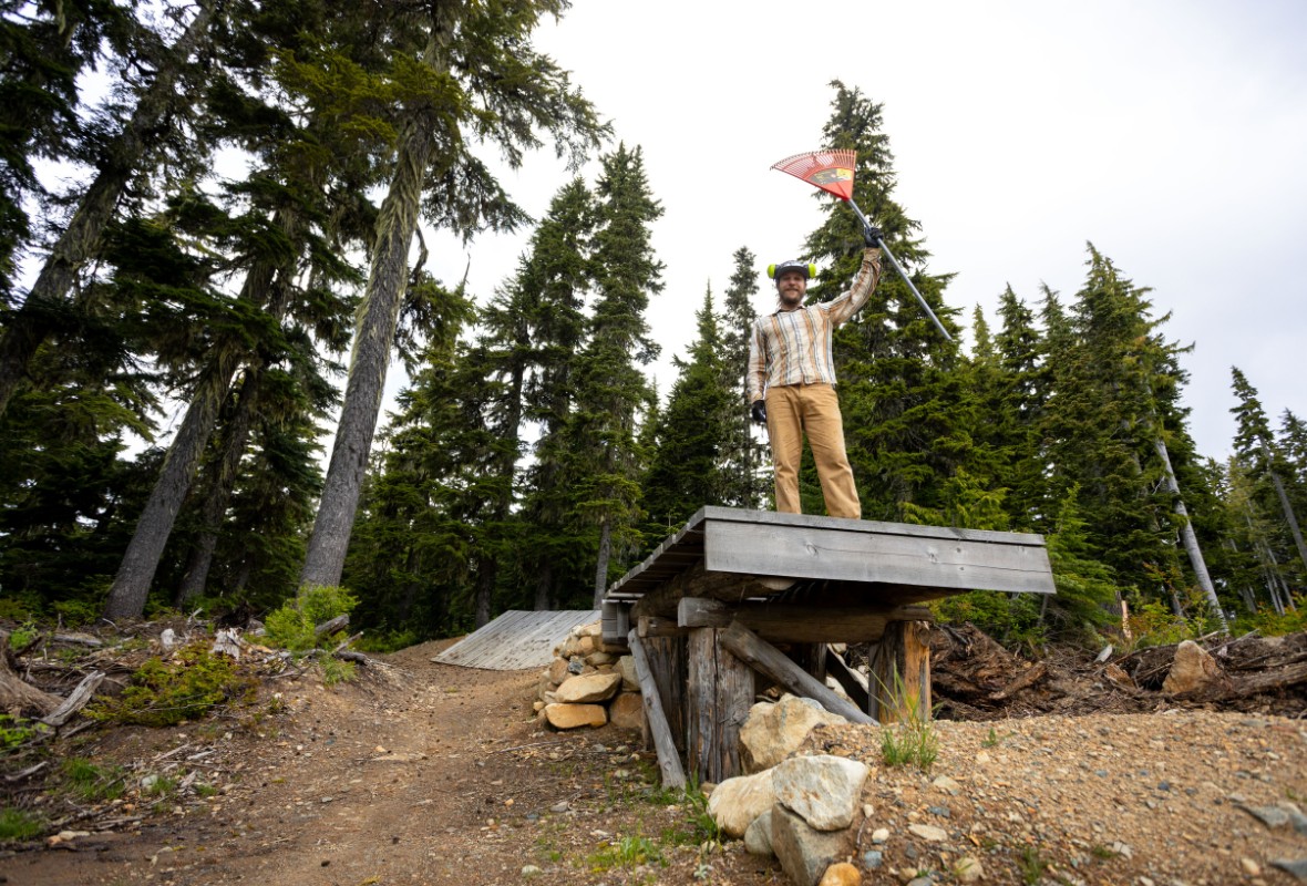 Trail Crew shaping bike park trails