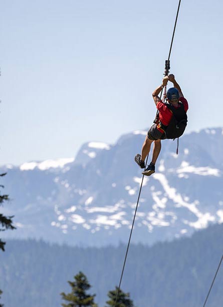 Ziplining on the Eagle's Flight ZipTour at Mount Washington