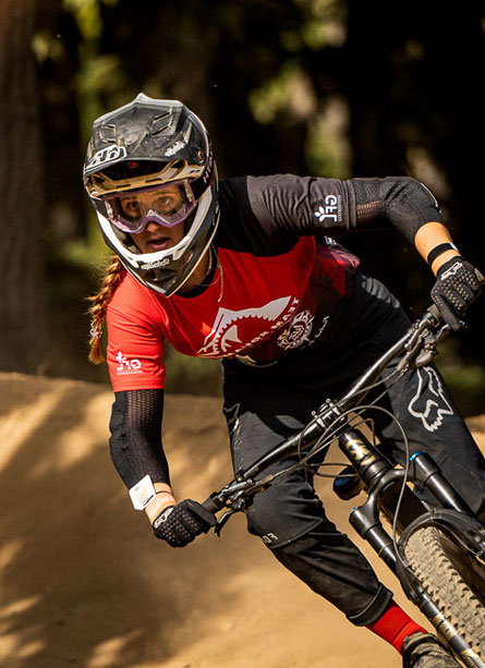 Rider in the Mount Washington Bike Park