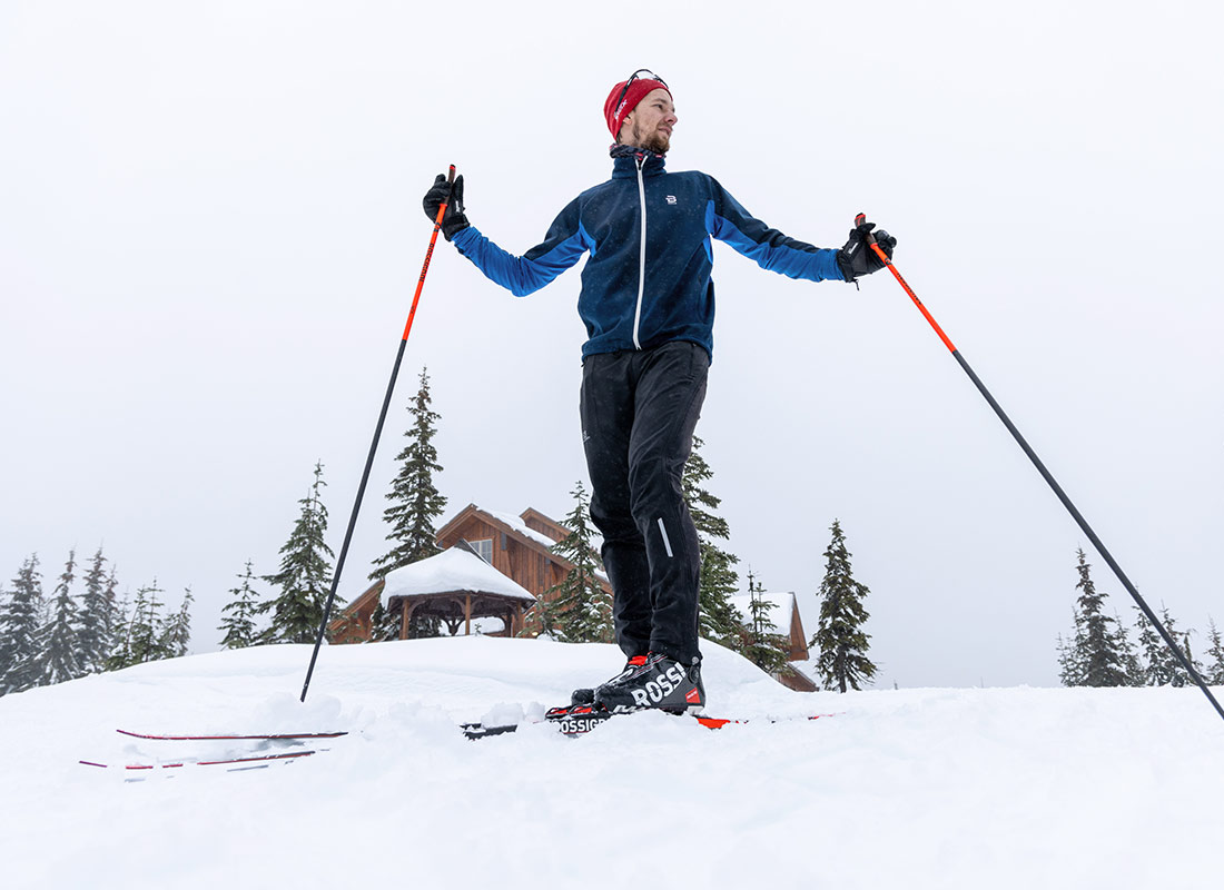 Skiers on the Nordic trail network
