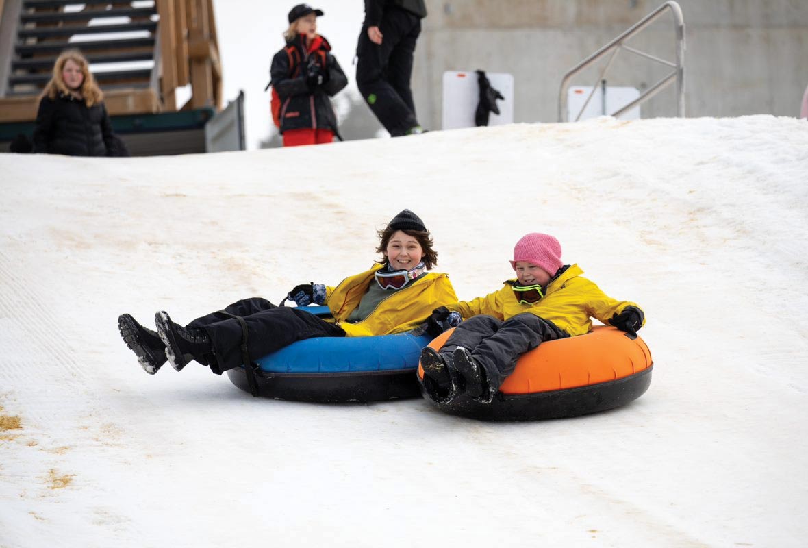 Kids tubing at the Tube Park