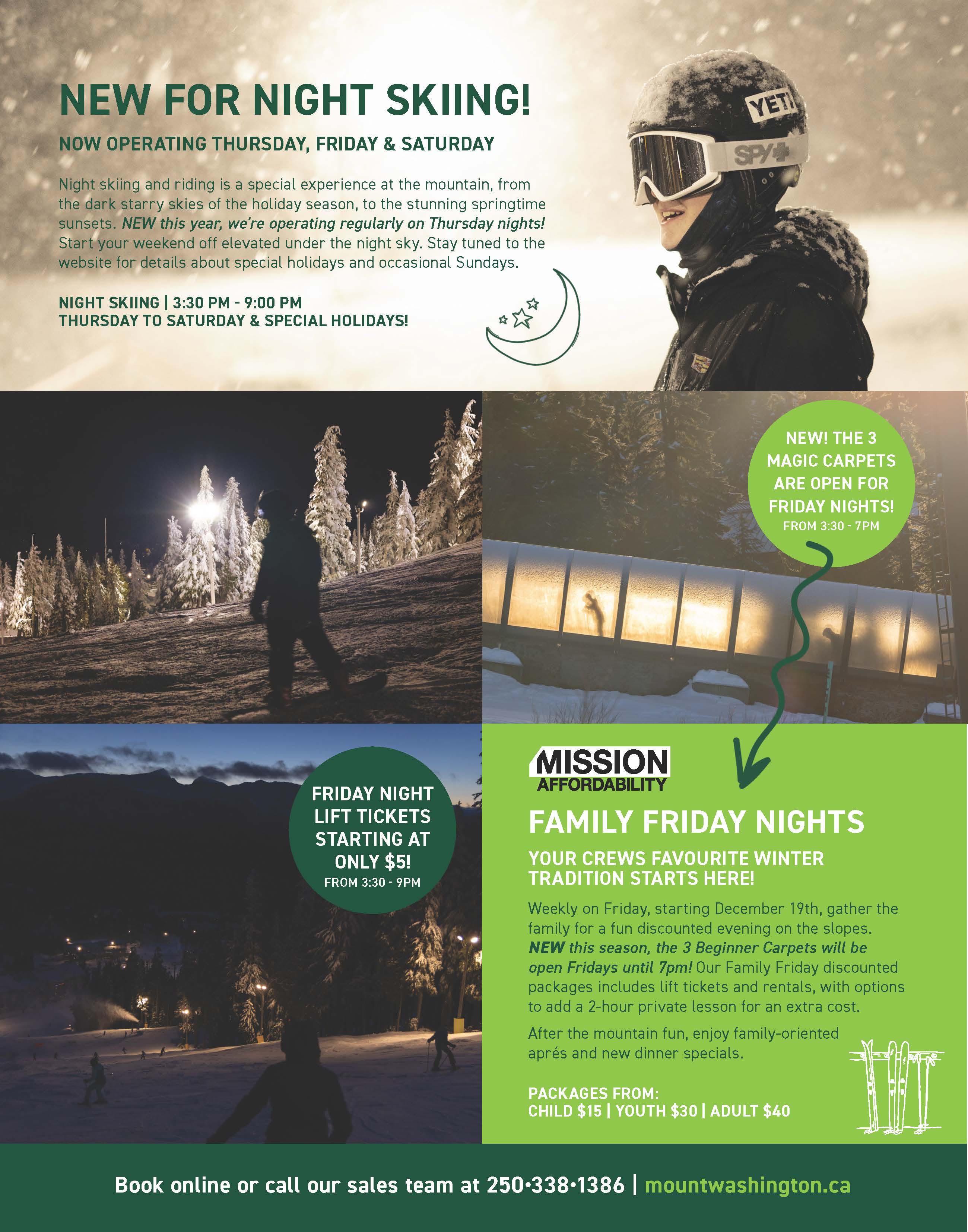 Night skiing recreation guide